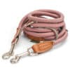 Nylon Hundeleine 2 m lang, in Altrosa mit zwei Karabinern und Lederverstärkungen
